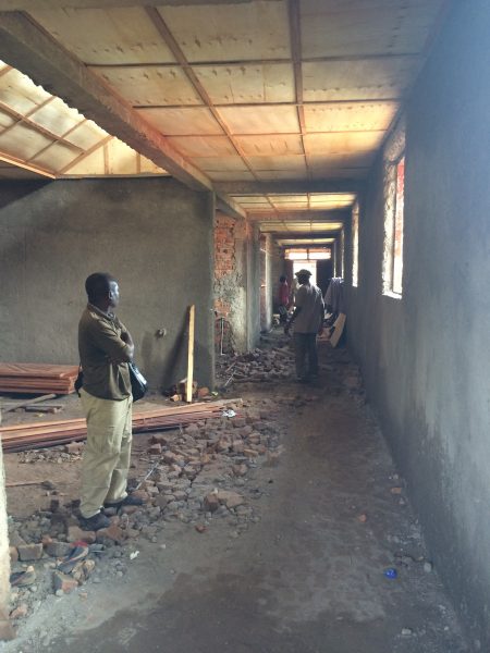 Inside the St Matthieu operating block, showing natural light, May 2016